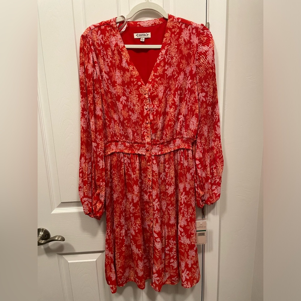 Never worn red and pink Nanette Lepore dress